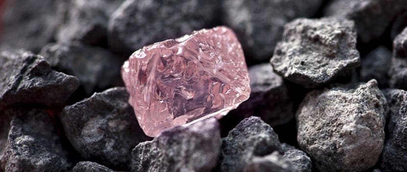 raw fancy natural loose pink diamond